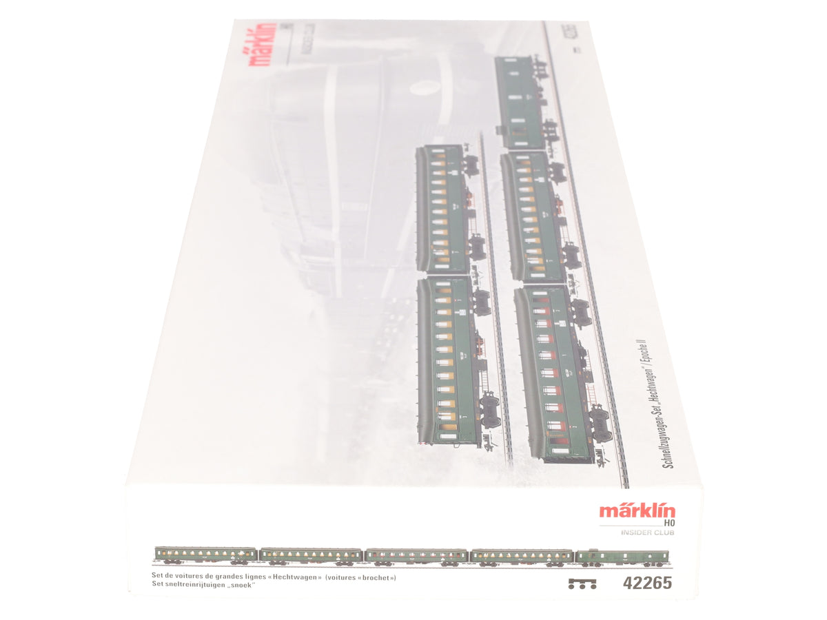 Marklin 42265 HO Scale DR Express Train Passenger Car Set (Set of 5) NIB