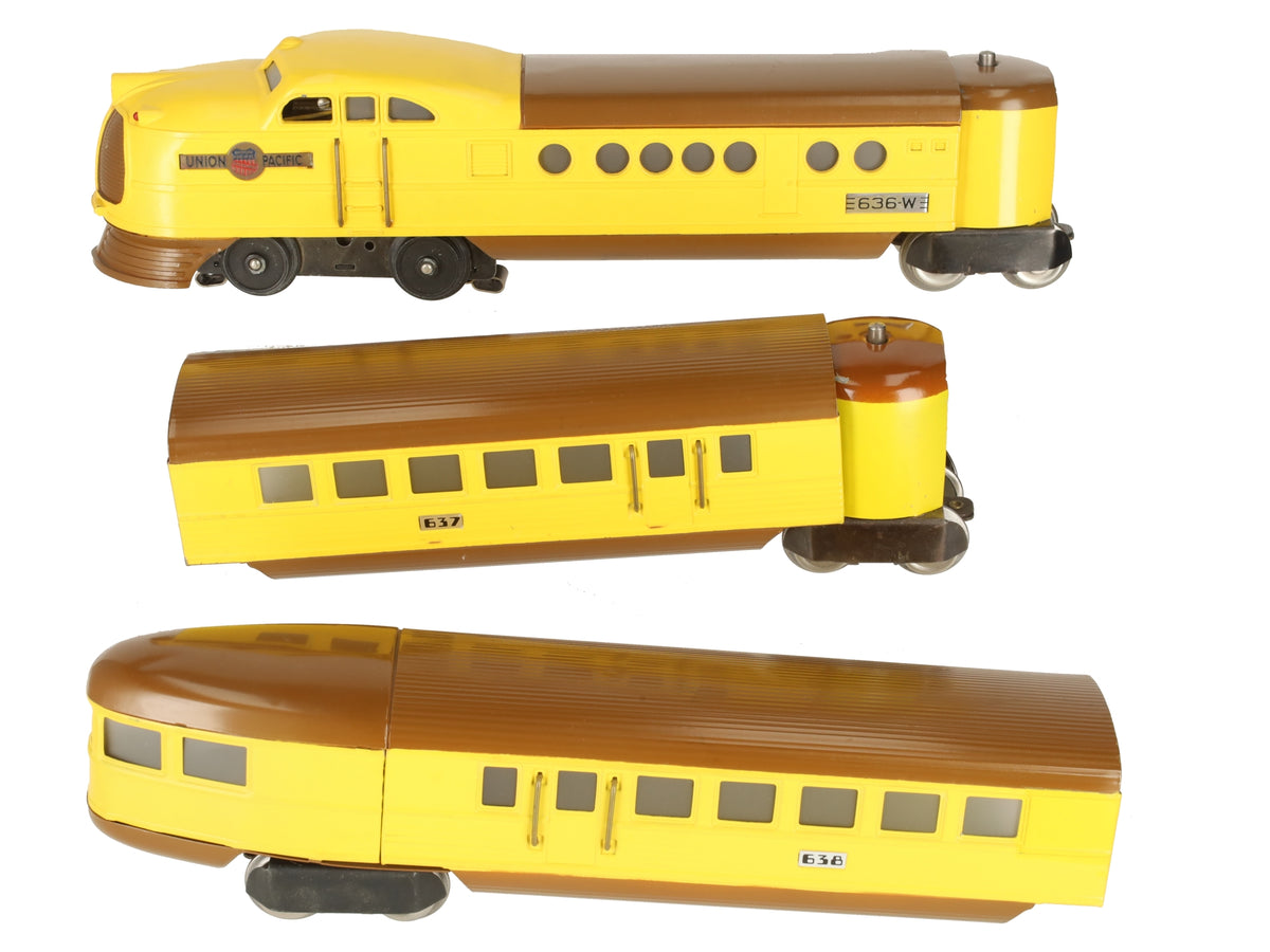 Lionel 636W Vintage O Prewar Union Pacific City of Denver Streamliner Set