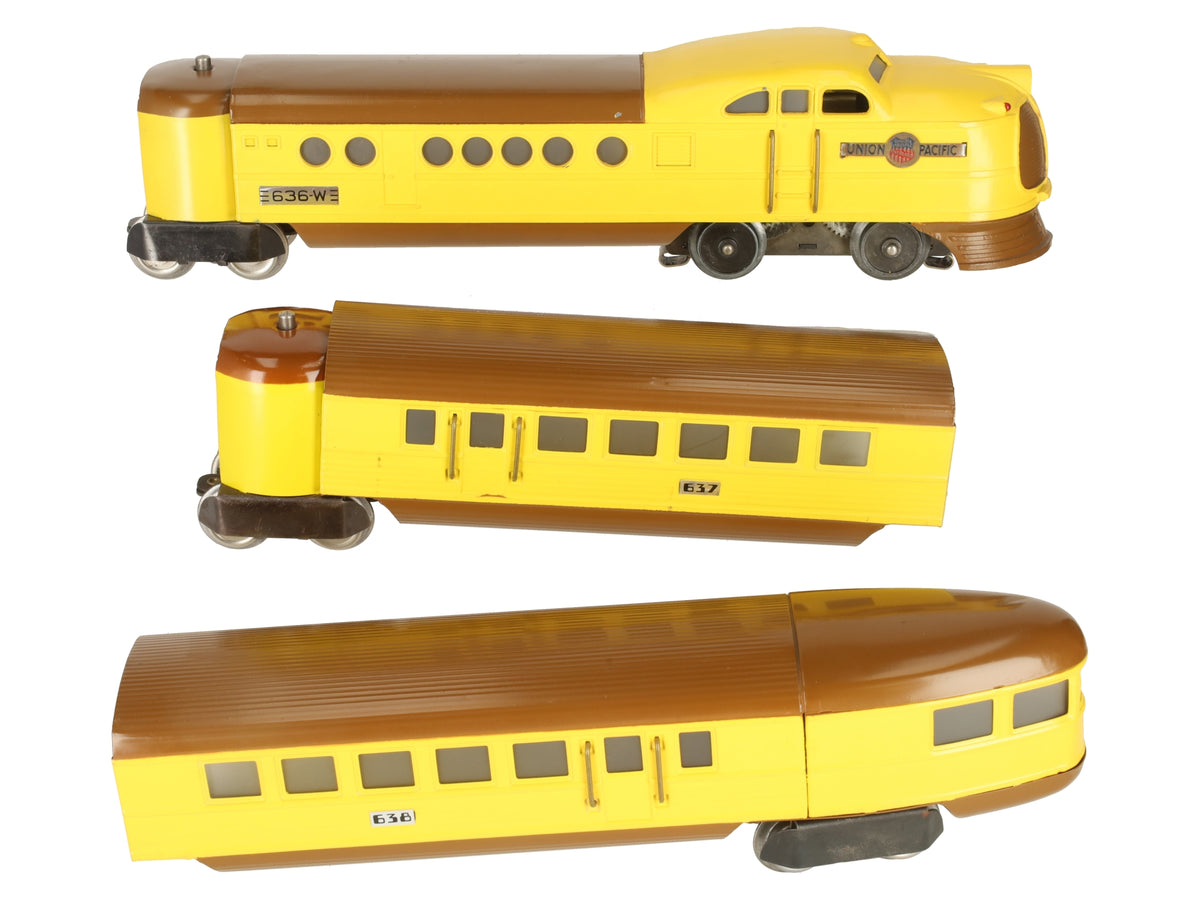 Lionel 636W Vintage O Prewar Union Pacific City of Denver Streamliner Set