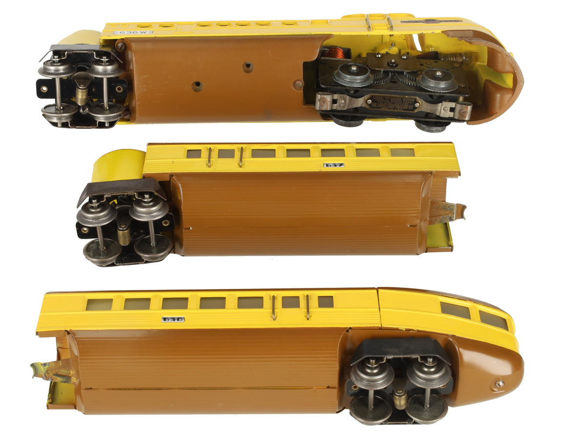 Lionel 636W Vintage O Prewar Union Pacific City of Denver Streamliner Set