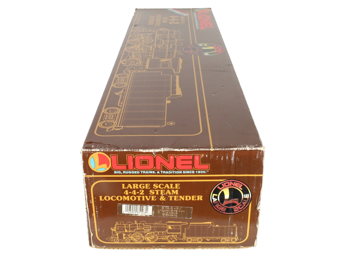 Lionel 8-85103 G Scale AT&SF 4-4-2 Steam Locomotive & Tender EX/Box