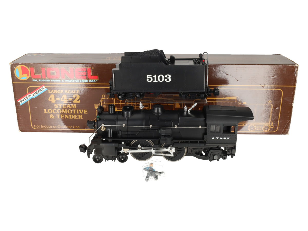 Lionel 8-85103 G Scale AT&SF 4-4-2 Steam Locomotive & Tender EX/Box