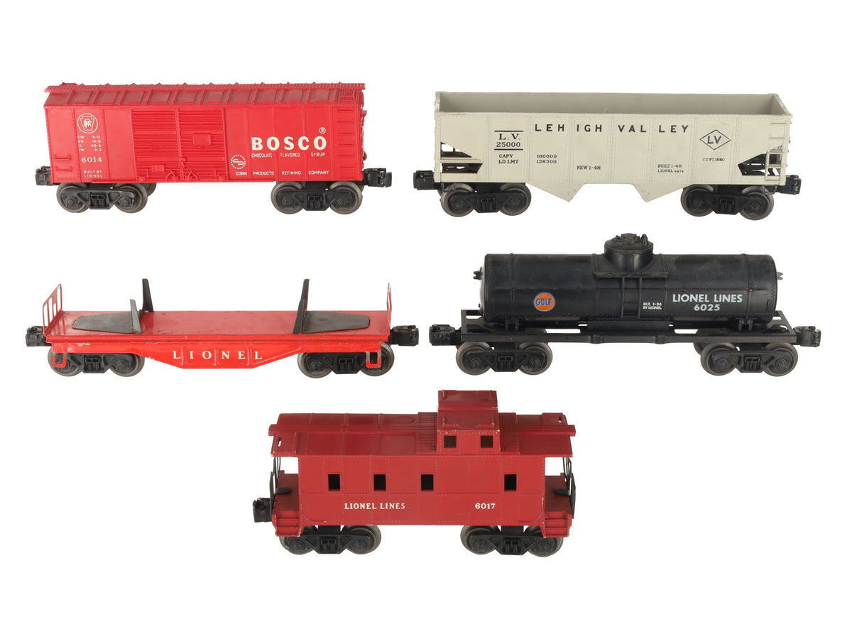 Lionel Vintage O Gauge Train Cars 6121, 6025, 6014, 6017, 25000 [5] VG