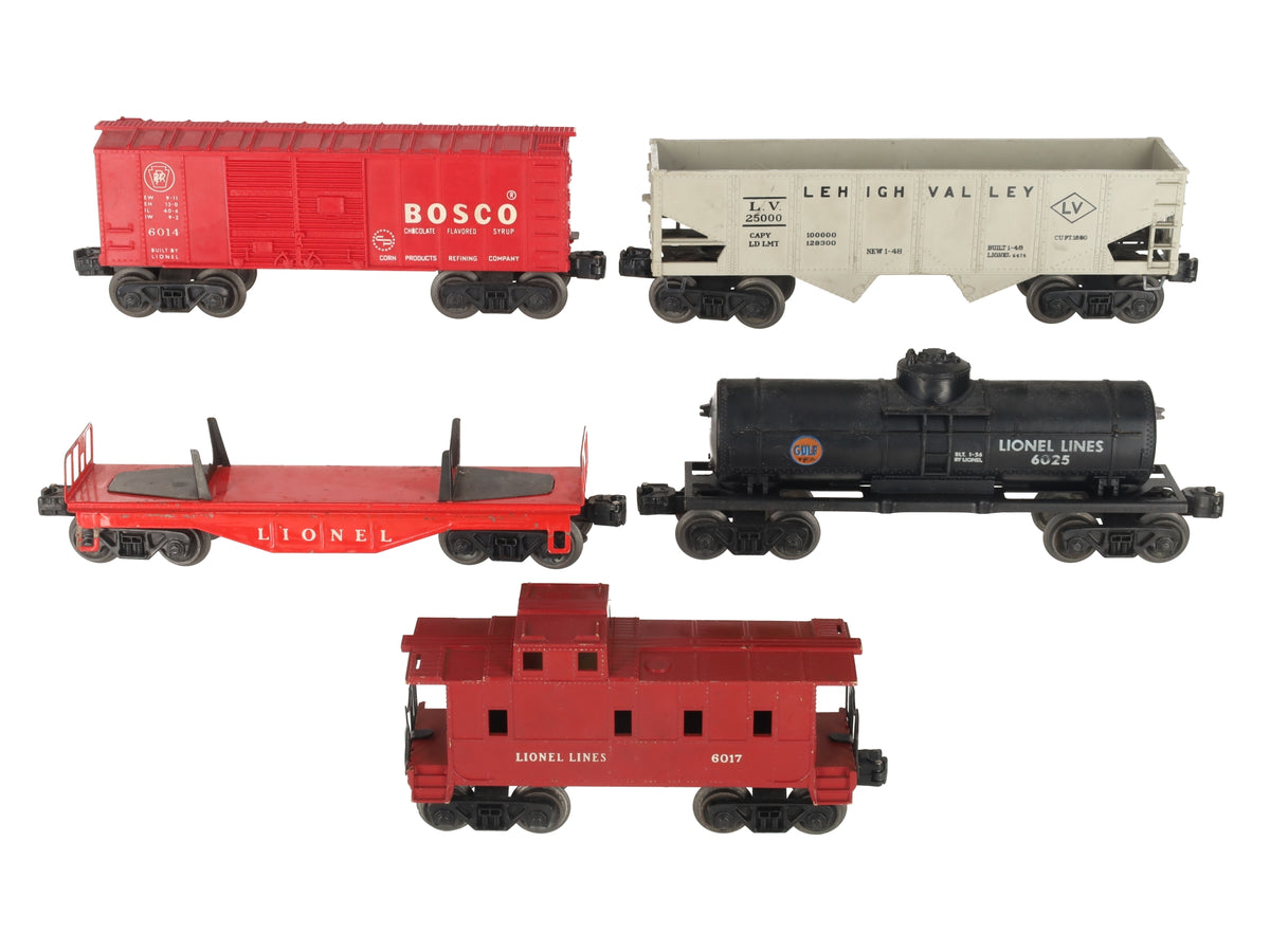Lionel Vintage O Gauge Train Cars 6121, 6025, 6014, 6017, 25000 [5] VG