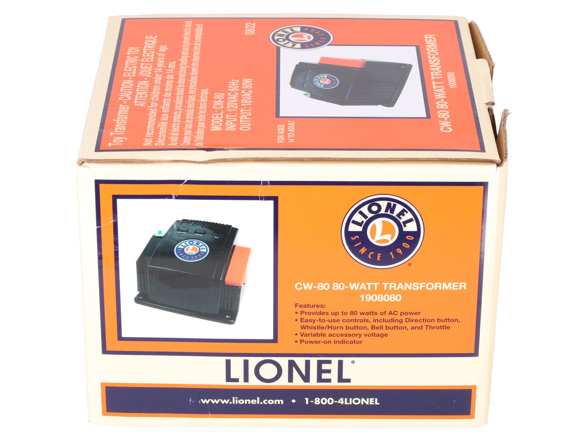 Lionel 1908080 CW80 80 Watt AC Transformer EX/Box