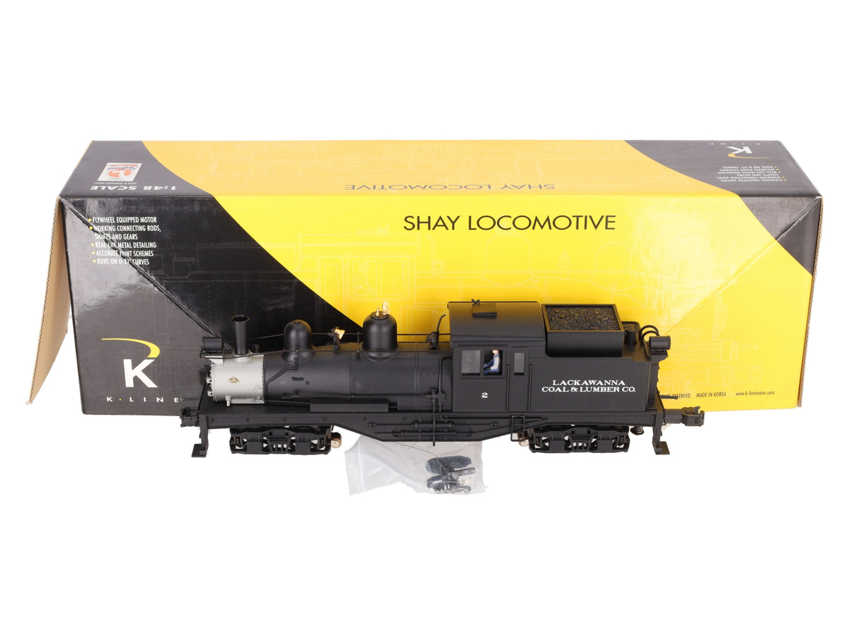 K-Line K3438-0002CC O Lackawanna Coal & Lumber Shay Steam Locomotive #2 LN/Box