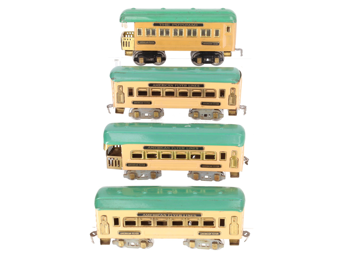 American Flyer Vintage O Prewar Tinplate Passenger Cars 3171, 3172, 3182 [4] VG