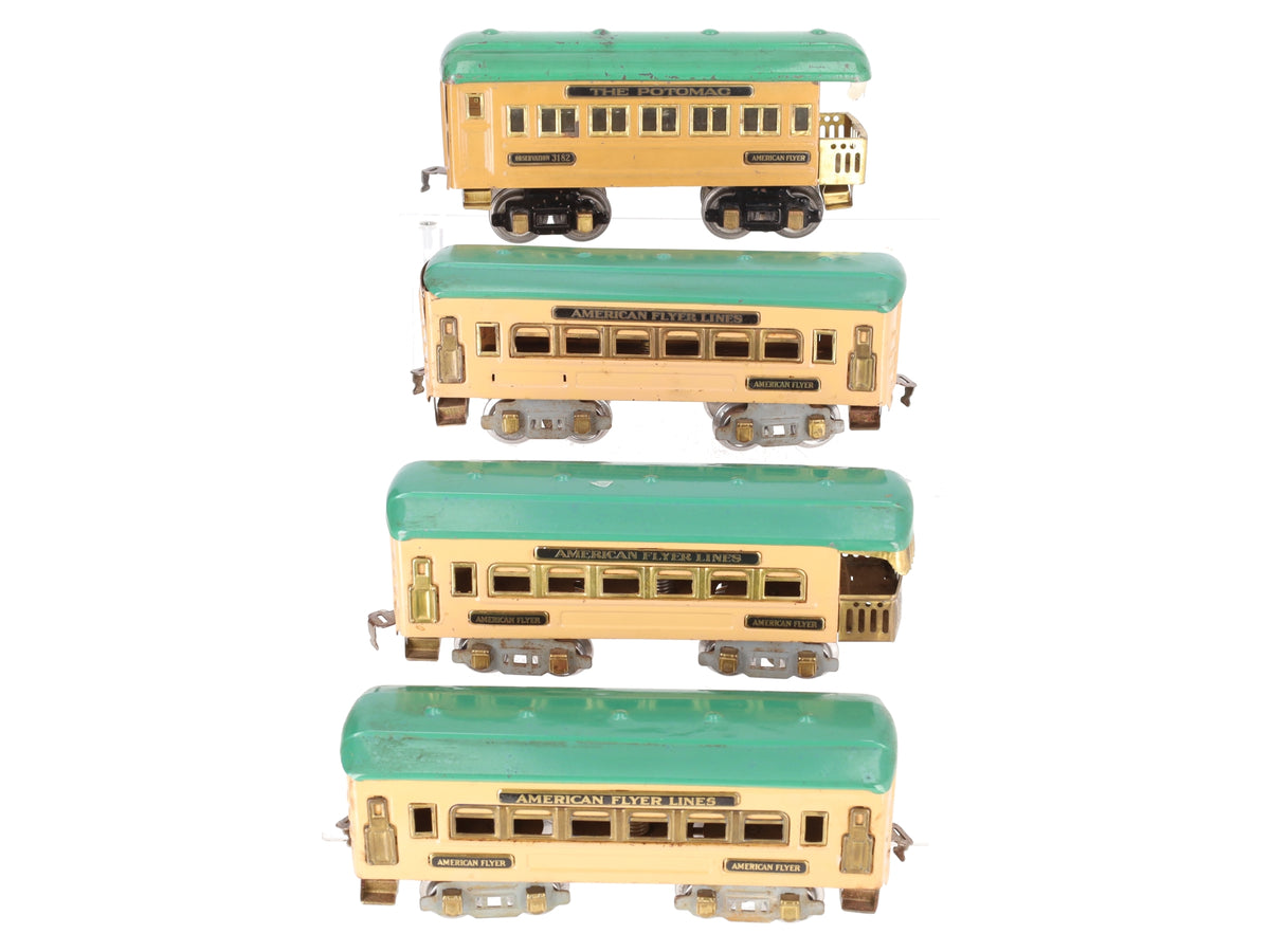 American Flyer Vintage O Prewar Tinplate Passenger Cars 3171, 3172, 3182 [4] VG