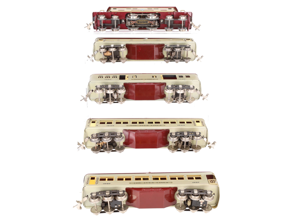 Williams O Reproduction Ives Lines Electric Locomotive & Passenger Cars (5)