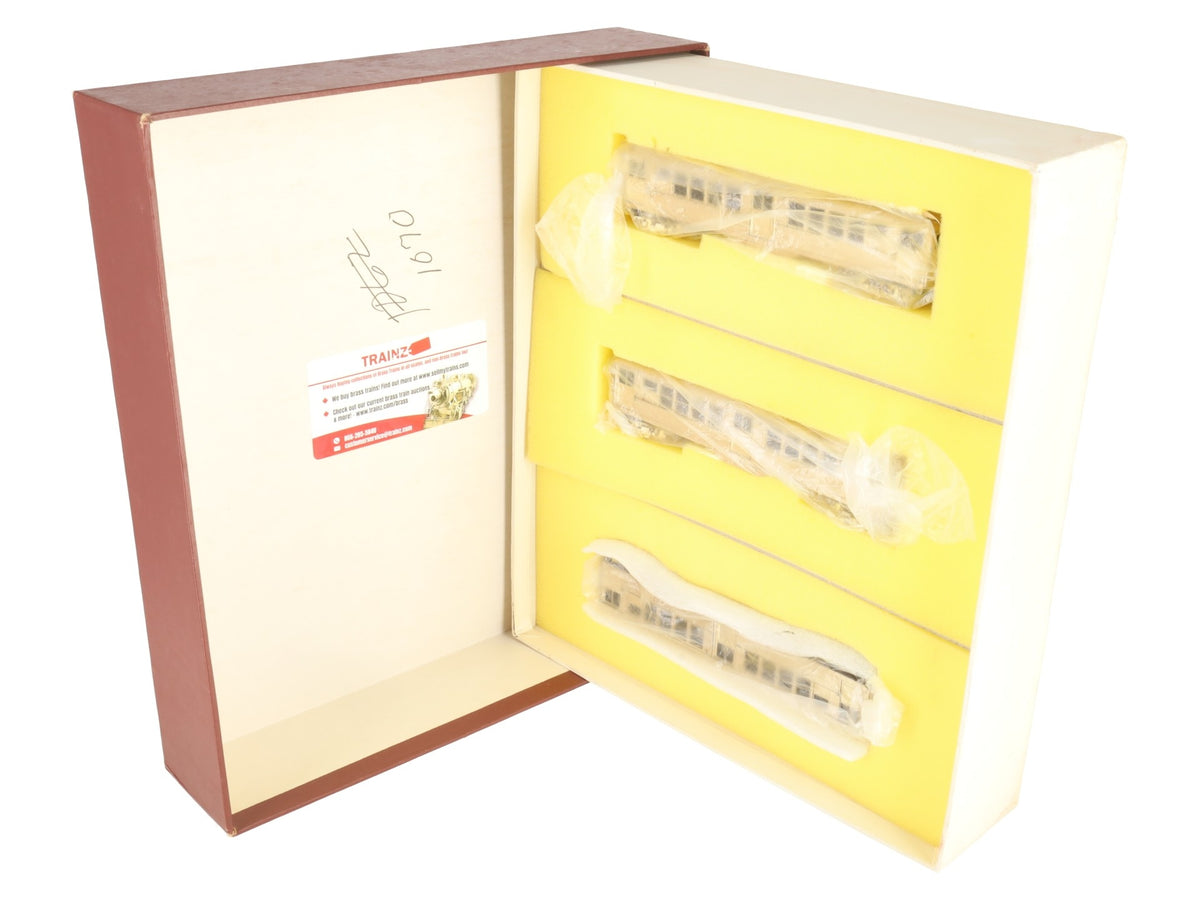 WP Car Corp. HO BRASS IRT Low V Subway 3-Car Set - Unpainted EX/Box