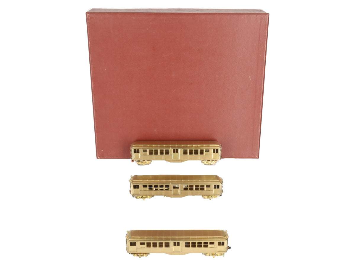 WP Car Corp. HO BRASS IRT Low V Subway 3-Car Set - Unpainted EX/Box