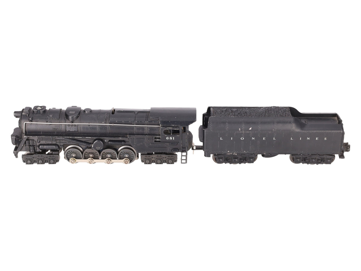 Lionel 681 Vintage O Diecast 6-8-6 S2 Steam Locomotive & 2671WX Tender VG