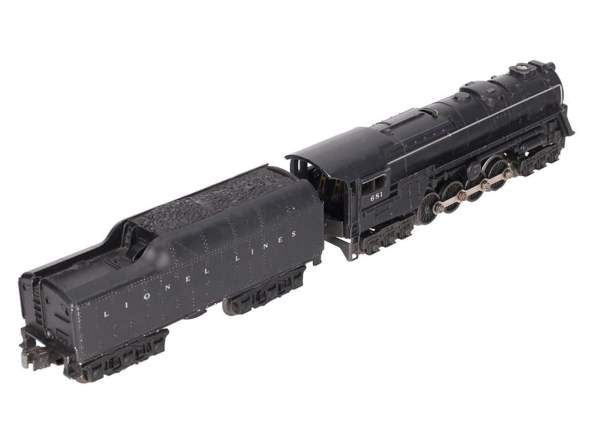 Lionel 681 Vintage O Diecast 6-8-6 S2 Steam Locomotive & 2671WX Tender VG