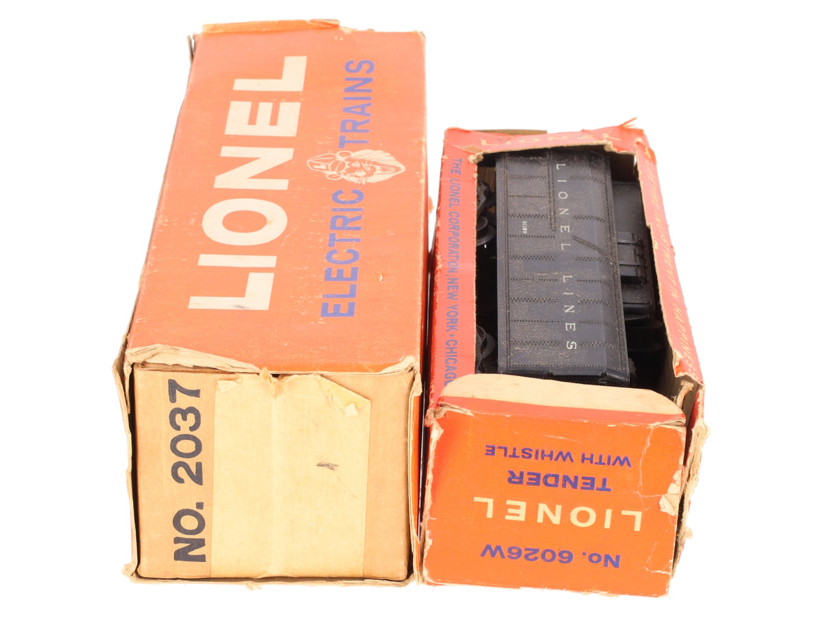 Lionel 2037 Vintage O Gauge 2-6-4 Diecast Steam Locomotive and 6026W Tender VG/Box