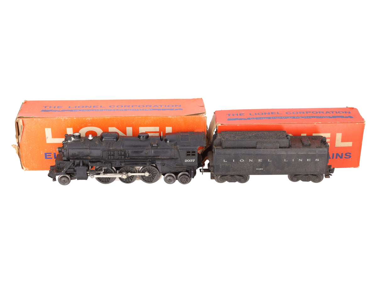 Lionel 2037 Vintage O Gauge 2-6-4 Diecast Steam Locomotive and 6026W Tender VG/Box
