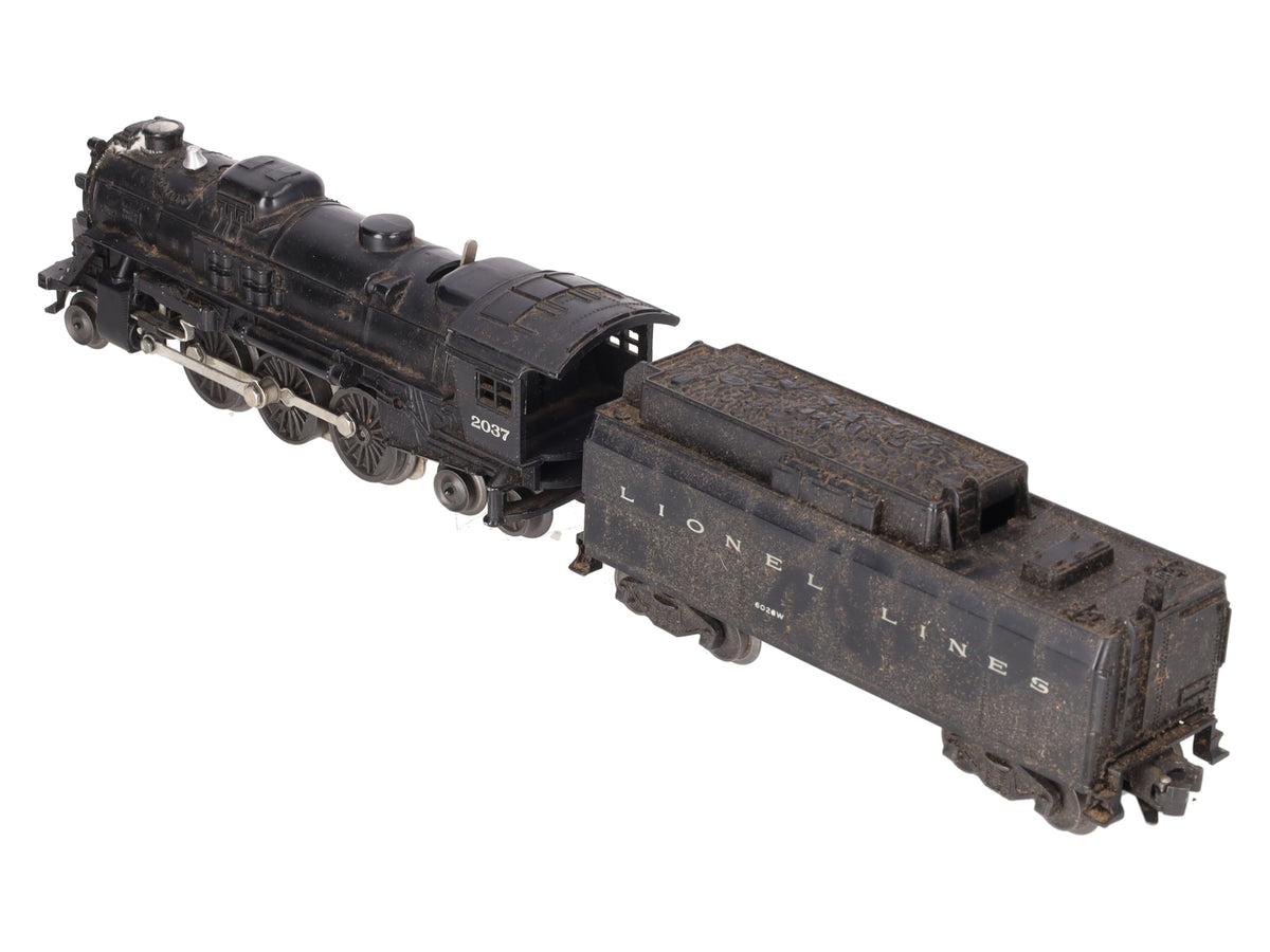 Lionel 2037 Vintage O Gauge 2-6-4 Diecast Steam Locomotive and 6026W Tender VG/Box