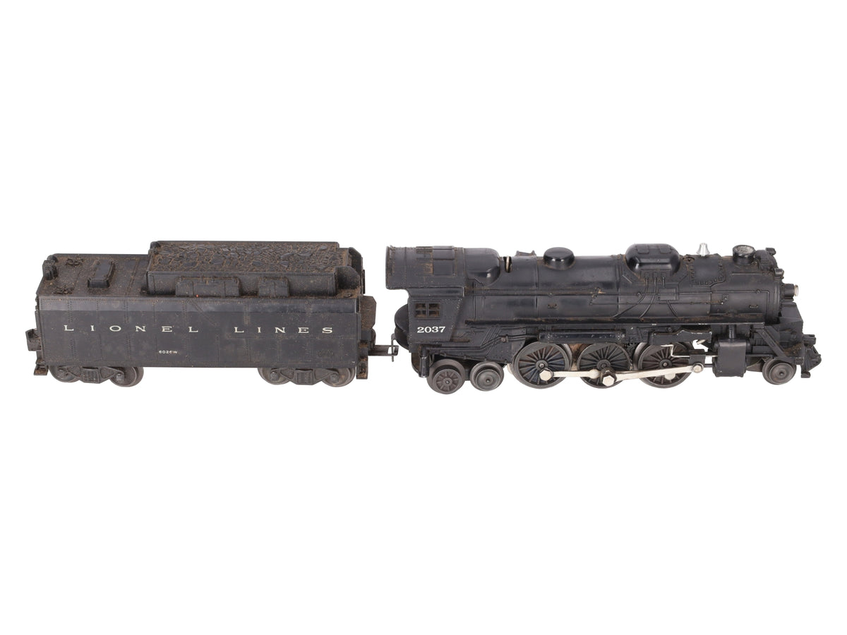 Lionel 2037 Vintage O Gauge 2-6-4 Diecast Steam Locomotive and 6026W Tender VG/Box