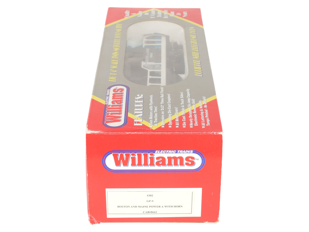 Williams 302 O Gauge Boston & Maine GP-9 Powered A Unit Diesel Loco w/Horn #8662 VG/Box