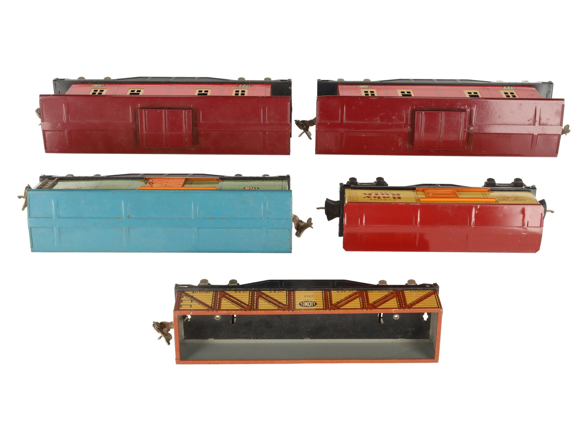 Lionel Vintage O Prewar Tinplate Freight Cars 1679, 1717, 1719, 1722 [5] VG