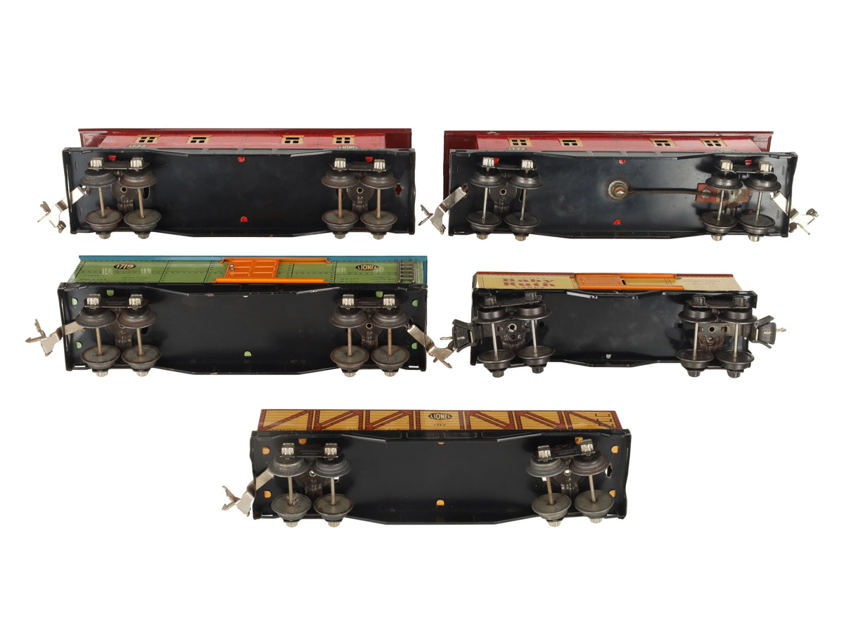 Lionel Vintage O Prewar Tinplate Freight Cars 1679, 1717, 1719, 1722 [5] VG