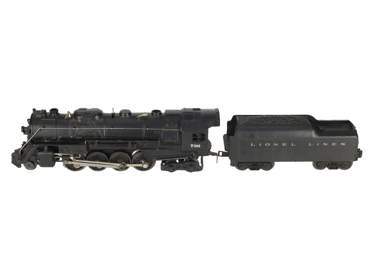 Lionel 736 Vintage O 2-8-4 Lionel Lines Diecast Steam Locomotive w/ 2046W Tender
