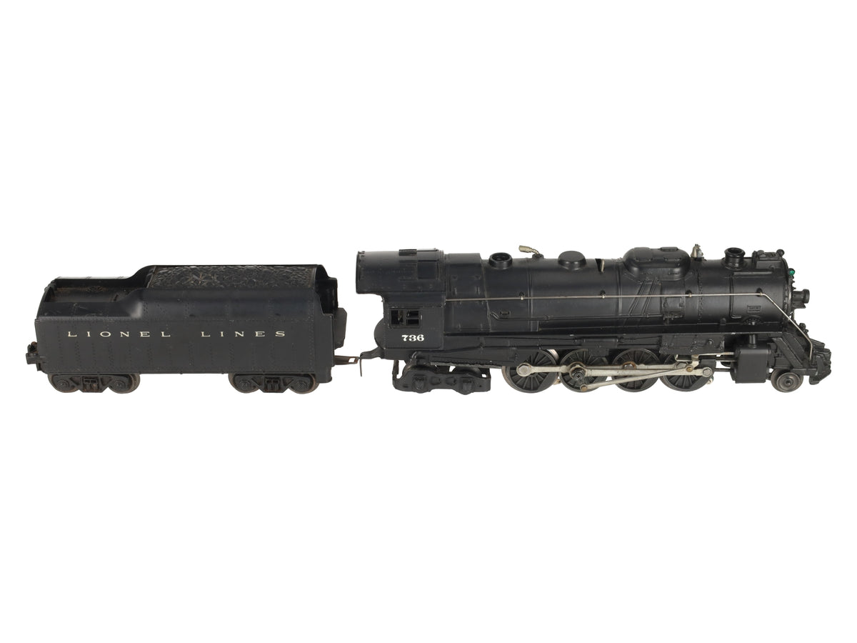 Lionel 736 Vintage O 2-8-4 Lionel Lines Diecast Steam Locomotive w/ 2046W Tender