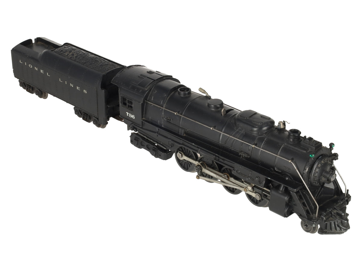 Lionel 736 Vintage O 2-8-4 Lionel Lines Diecast Steam Locomotive w/ 2046W Tender