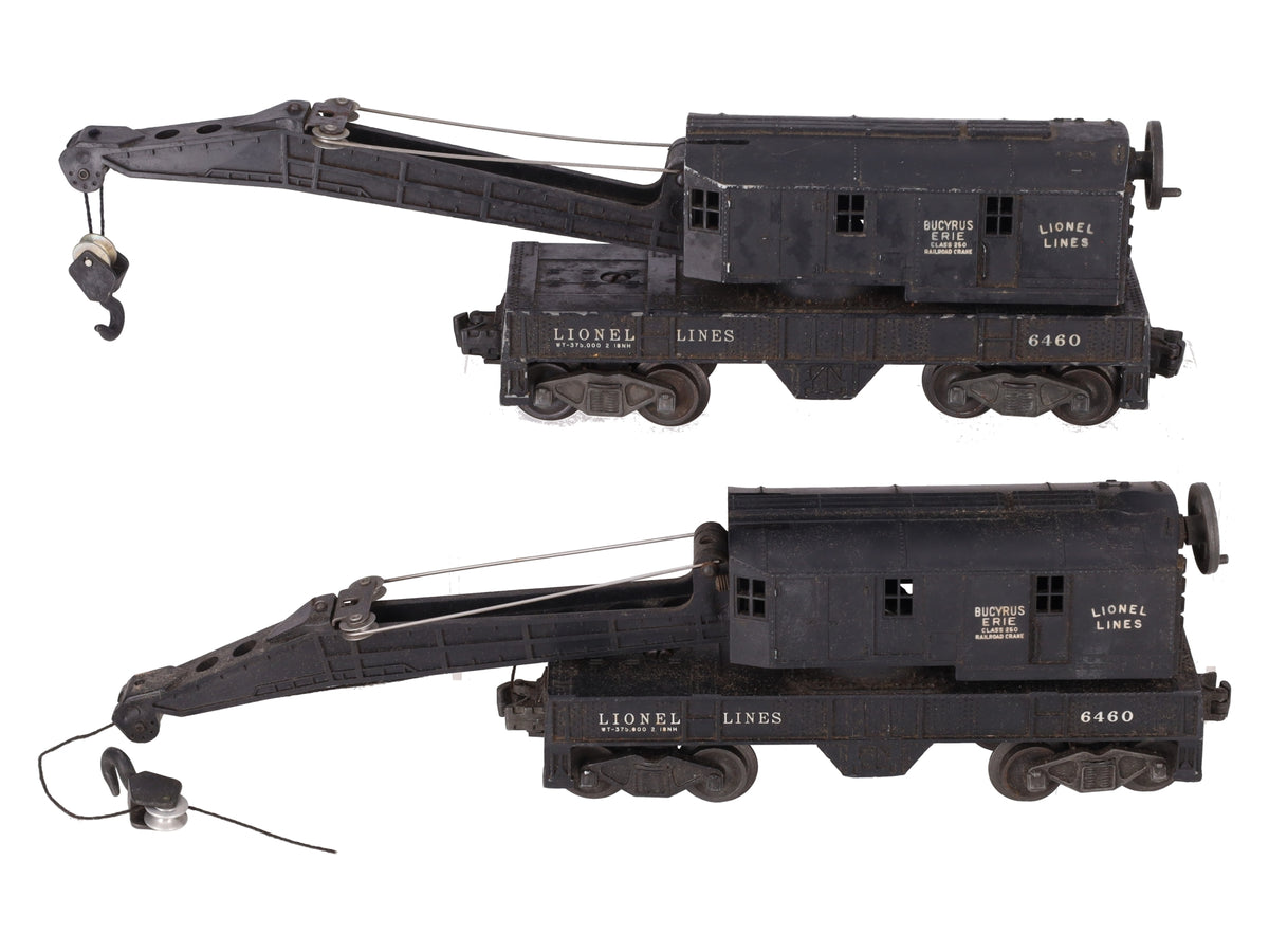 Lionel 6460 Vintage O Gauge Bucyrus Erie Crane Cars [2] VG