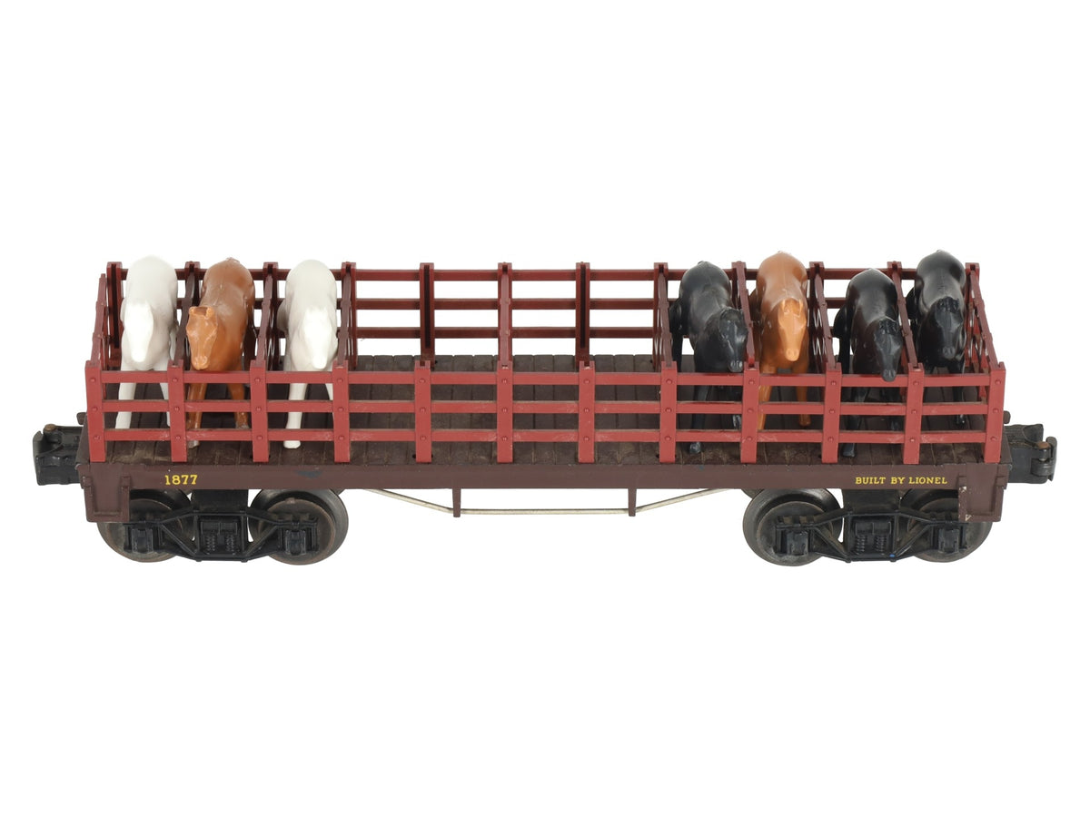 Lionel 1877 Vintage O General Flatcar with Horses VG