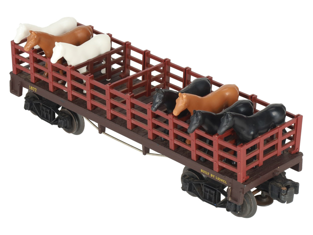 Lionel 1877 Vintage O General Flatcar with Horses VG