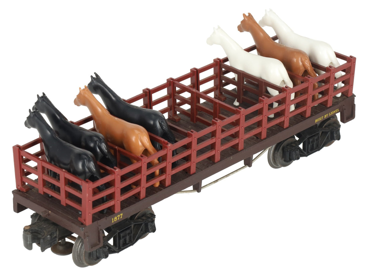 Lionel 1877 Vintage O General Flatcar with Horses VG