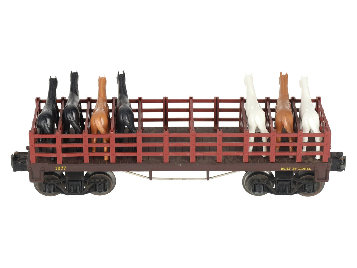 Lionel 1877 Vintage O General Flatcar with Horses VG