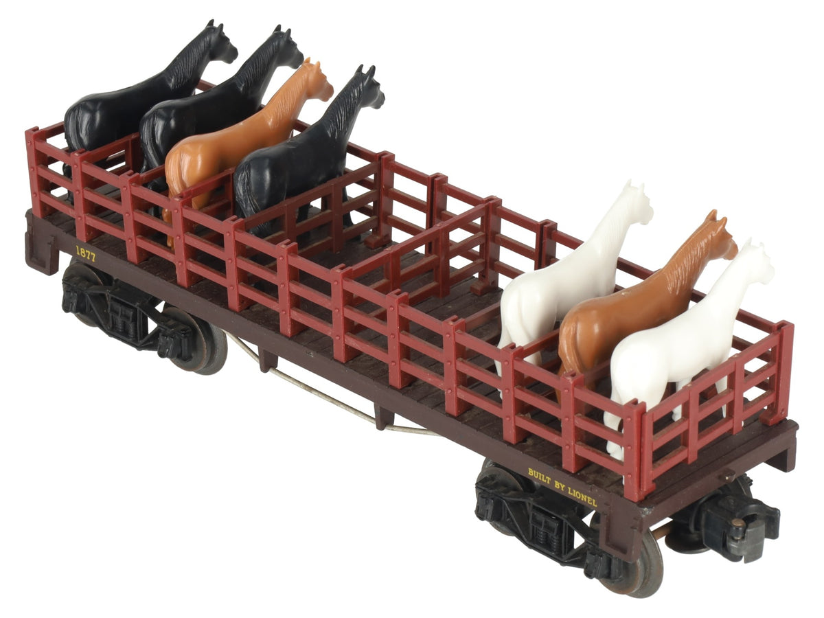Lionel 1877 Vintage O General Flatcar with Horses VG
