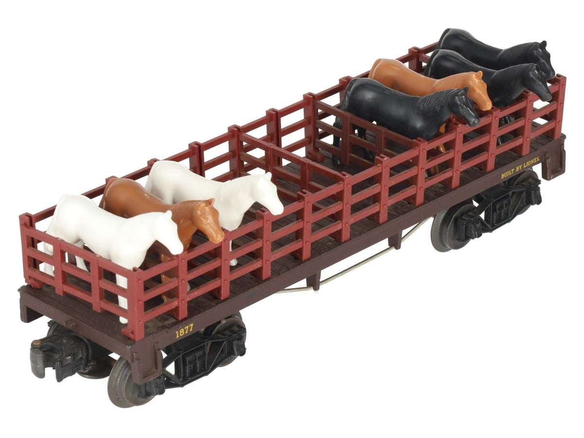 Lionel 1877 Vintage O General Flatcar with Horses VG