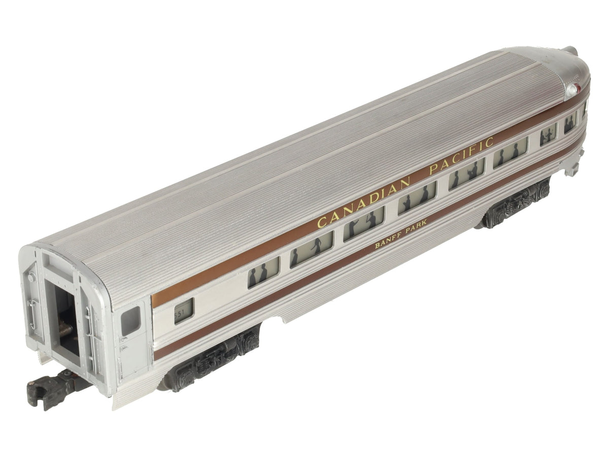 Lionel 2551 Vintage O Canadian Pacific Banff Park Aluminum Observation Car EX