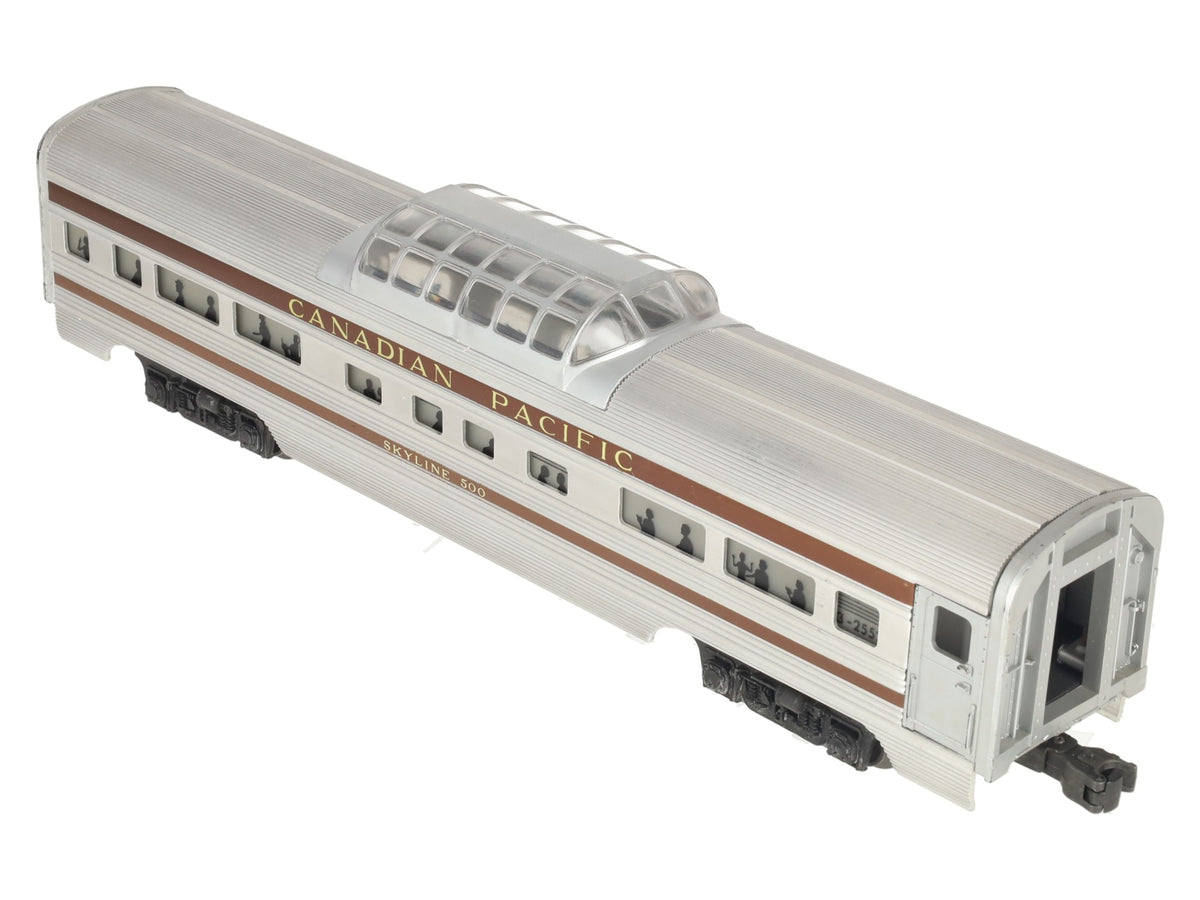Lionel 2552 Vintage O Canadian Pacific Skyline 500 Aluminum Vista Dome Car EX