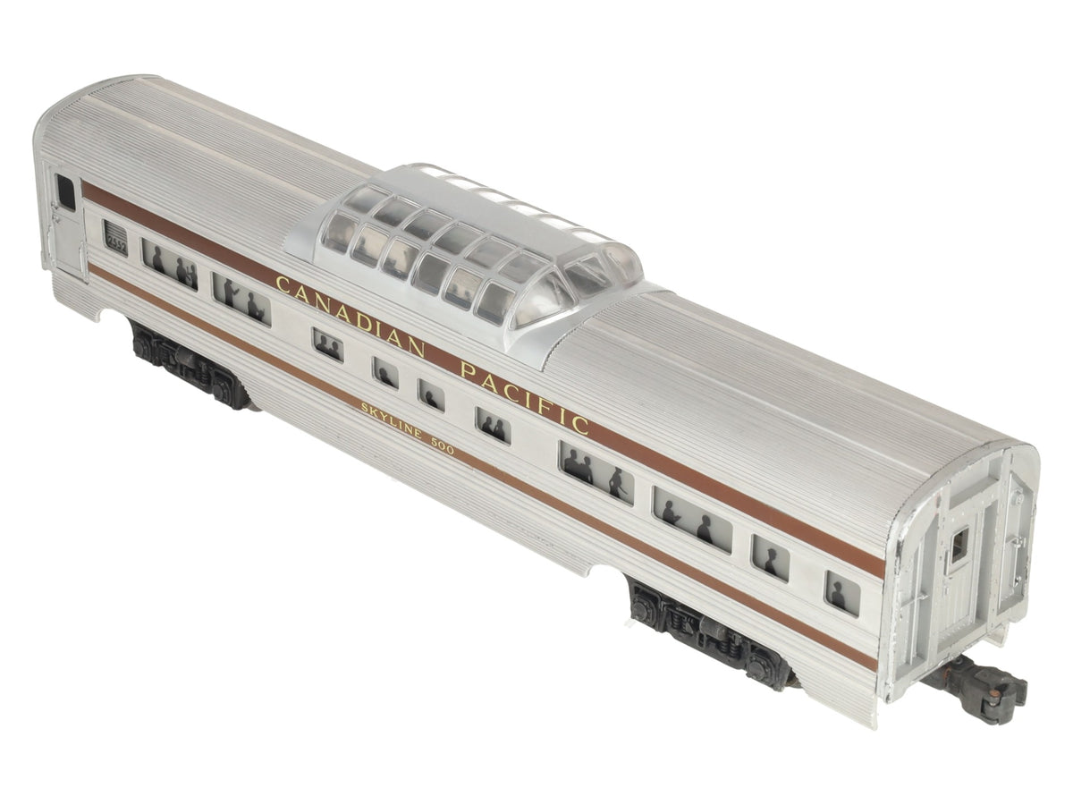 Lionel 2552 Vintage O Canadian Pacific Skyline 500 Aluminum Vista Dome Car EX