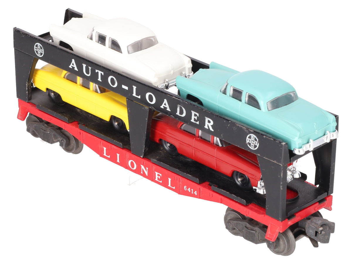 Lionel 6414 Vintage O Gauge Postwar Evans Autoloader with 4 Automobiles VG
