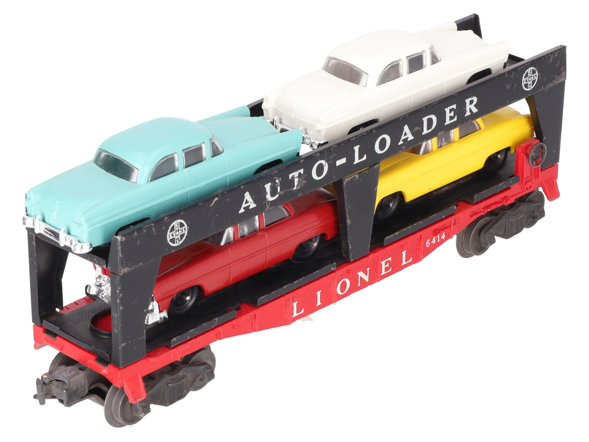 Lionel 6414 Vintage O Gauge Postwar Evans Autoloader with 4 Automobiles VG