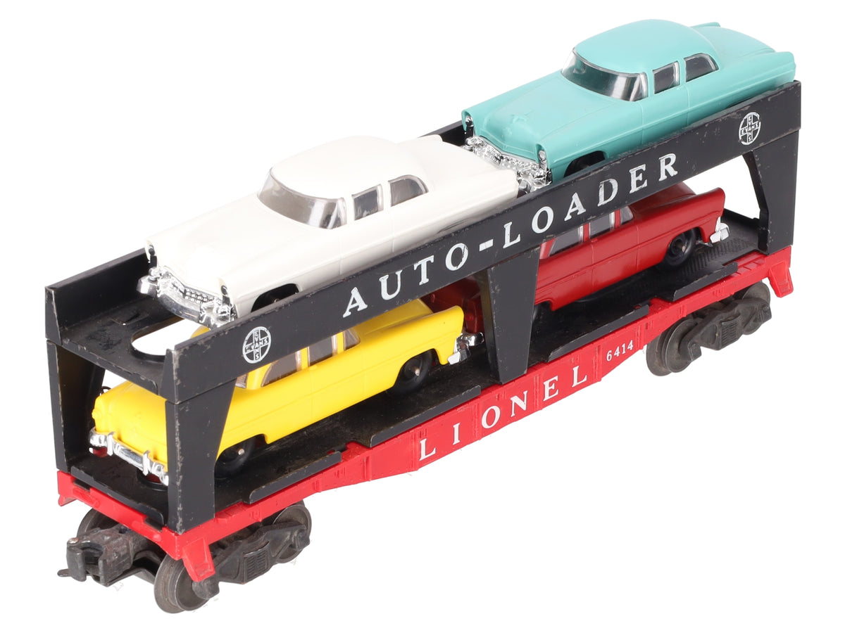 Lionel 6414 Vintage O Gauge Postwar Evans Autoloader with 4 Automobiles VG