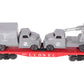 Lionel 6809 Vintage O Flatcar w/REPRO USMC AA Gun Truck & Medical Box Truck VG