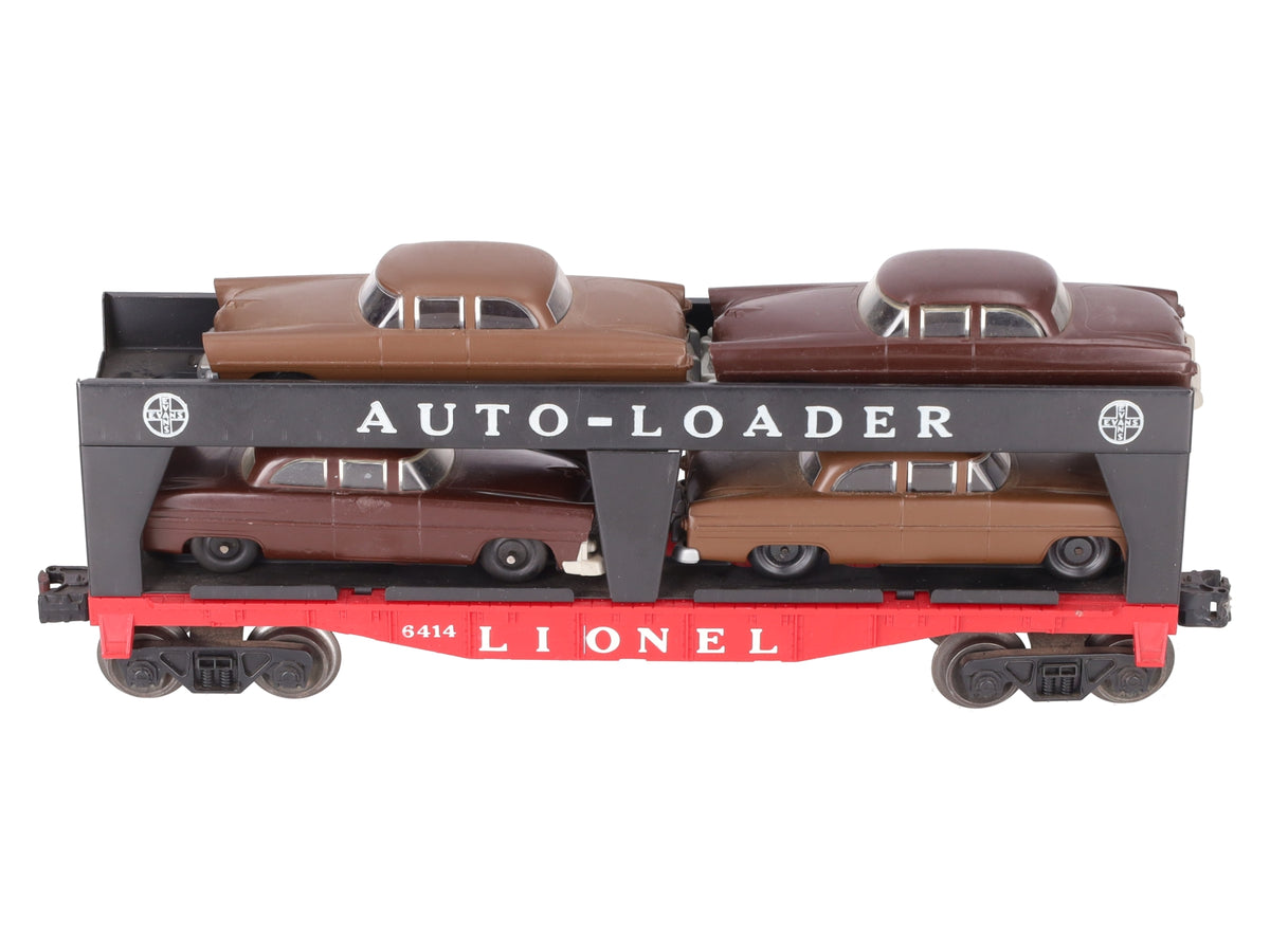 Lionel 6414 Vintage O Evans Autoloader with 4 Brown Autos -  Extremely Rare VG