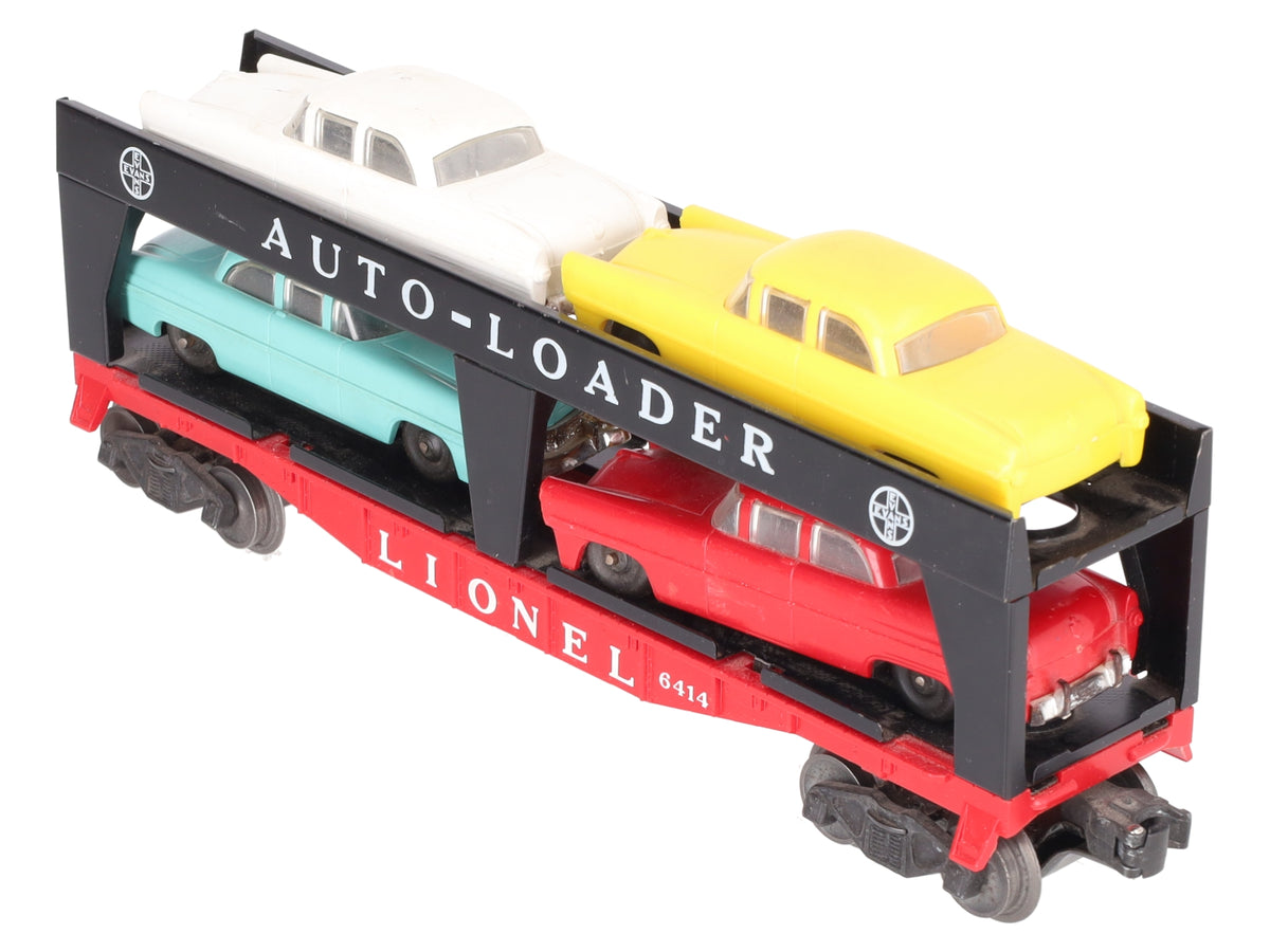 Lionel 6414 Vintage O Gauge Postwar Evans Autoloader with 4 Automobiles VG