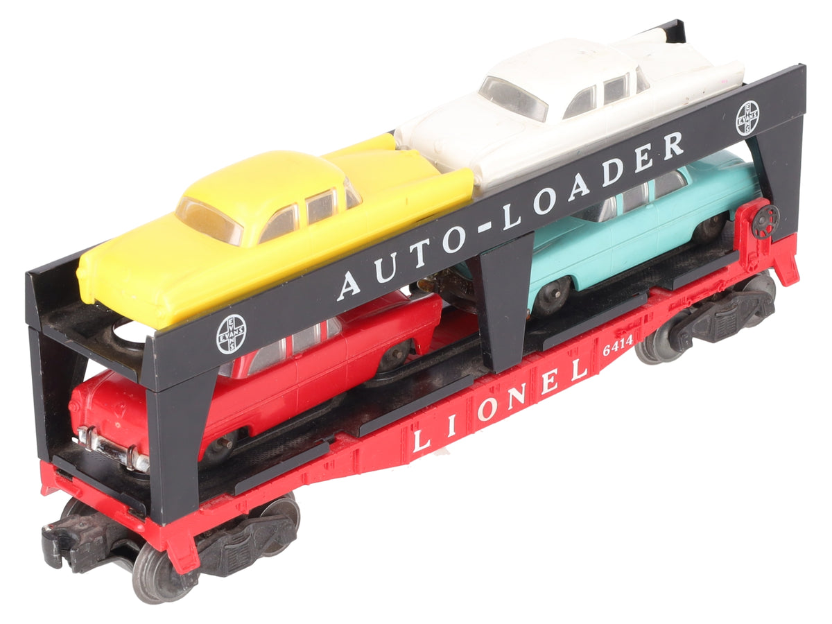 Lionel 6414 Vintage O Gauge Postwar Evans Autoloader with 4 Automobiles VG