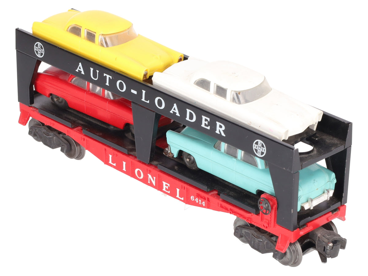 Lionel 6414 Vintage O Gauge Postwar Evans Autoloader with 4 Automobiles VG