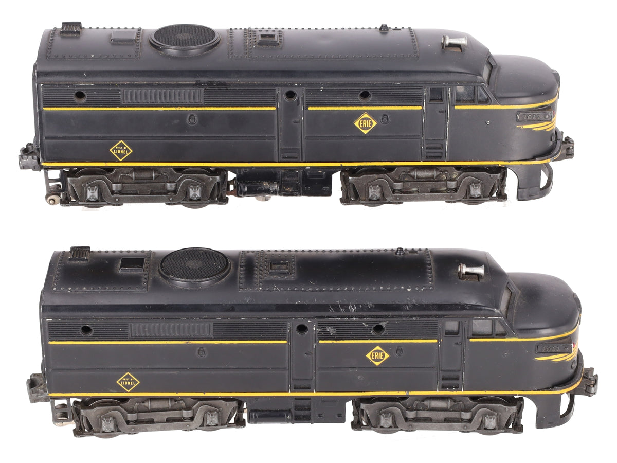 Lionel 2032 Vintage O Gauge Erie Alco AA Diesel Locomotive Set VG