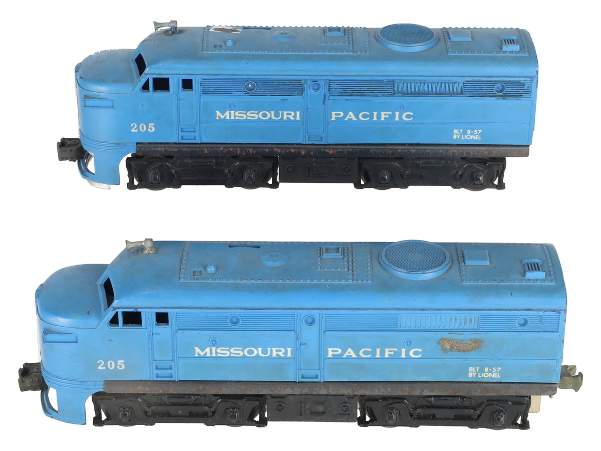 Lionel 205 Vintage O Gauge Missouri Pacific Alco AA Diesel Locomotive Set
