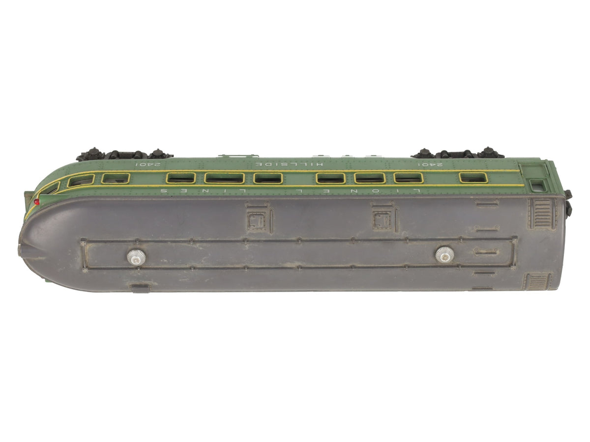 Lionel 2401 Vintage O Gauge Lionel Lines Green/Gray Hillside Observation Car VG