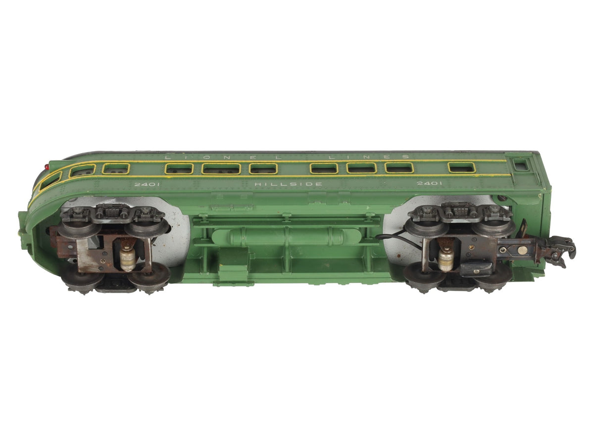 Lionel 2401 Vintage O Gauge Lionel Lines Green/Gray Hillside Observation Car VG