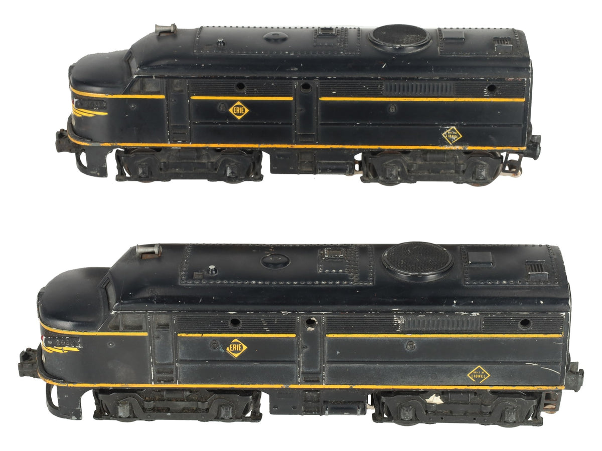 Lionel 2032 Vintage O Gauge Erie Alco AA Diesel Locomotive Set VG